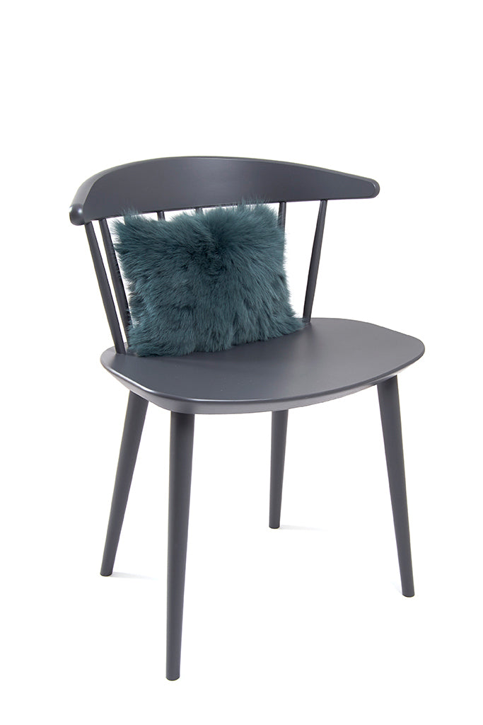 Small Toscana Sheepskin Cushion in Spruce Green side