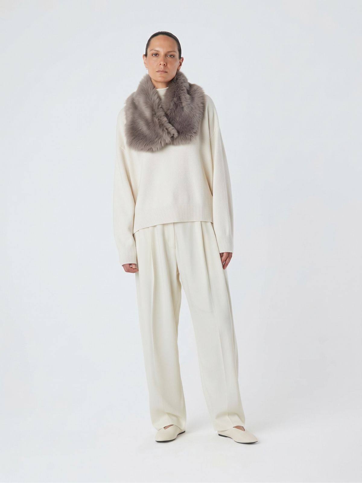 Baby Button Shearling Scarf