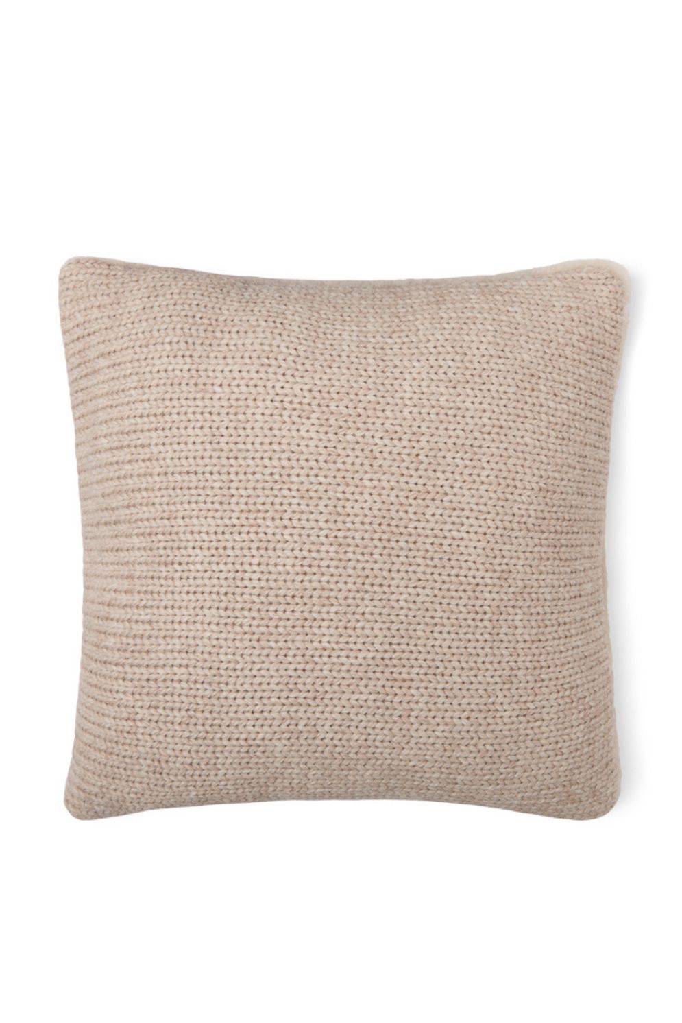 Beige Shearling and Knit Square Cushion | Home | Gushlow & Cole - back of cushion