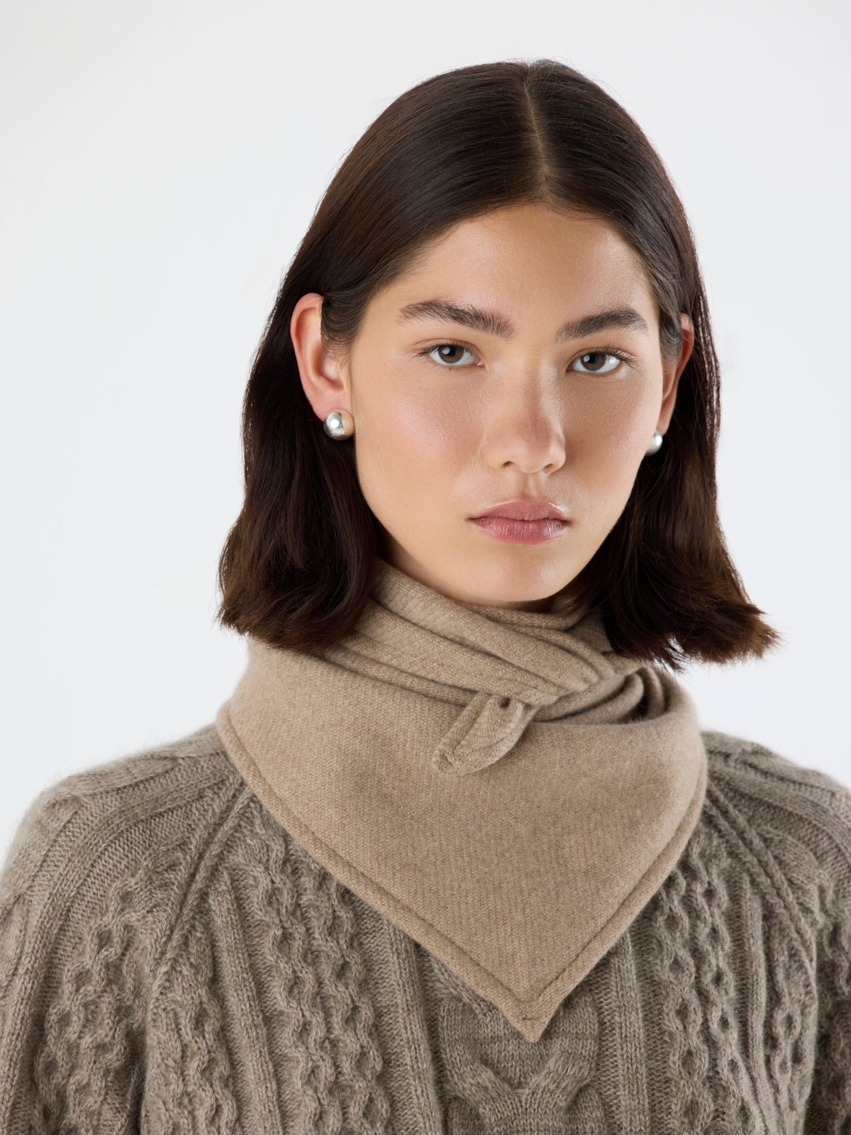 Woven Cashmere Triangle Scarf