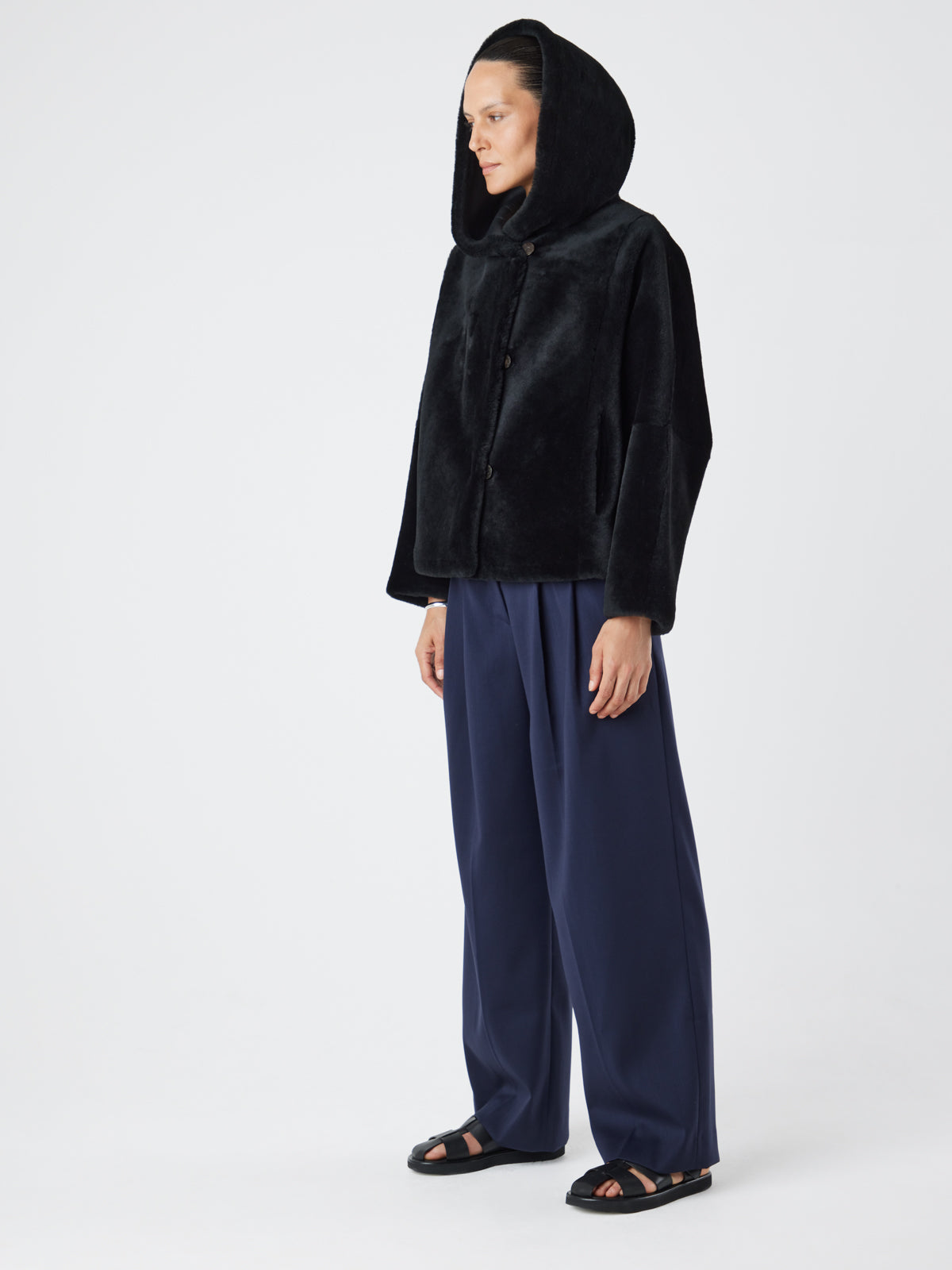 Hooded Shearling Jacket