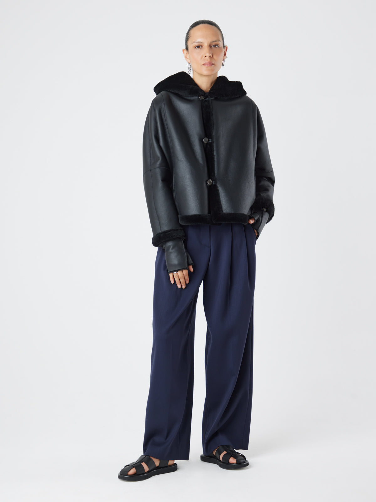Hooded Shearling Jacket