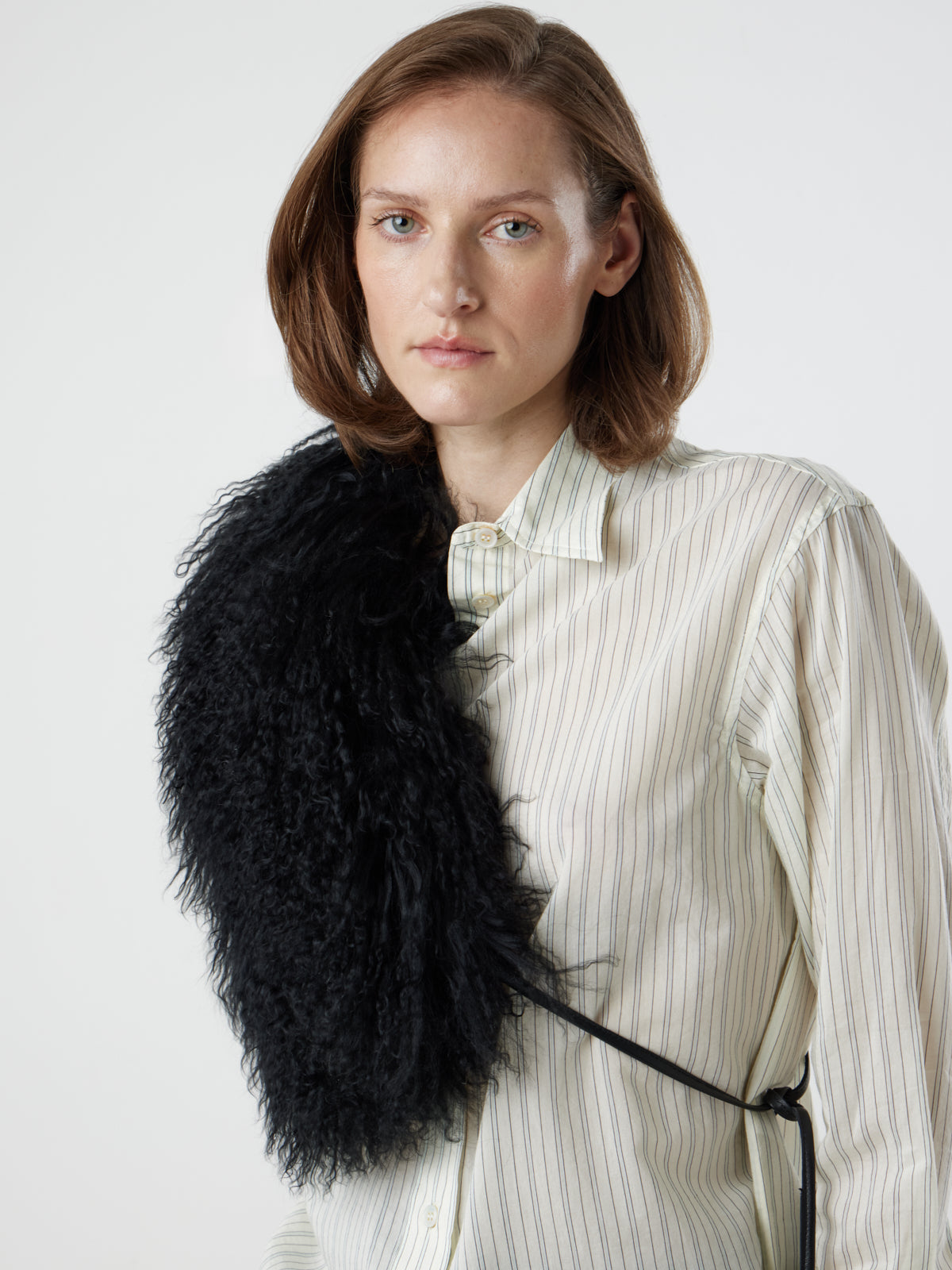 Mongolian Shearling Collar Scarf