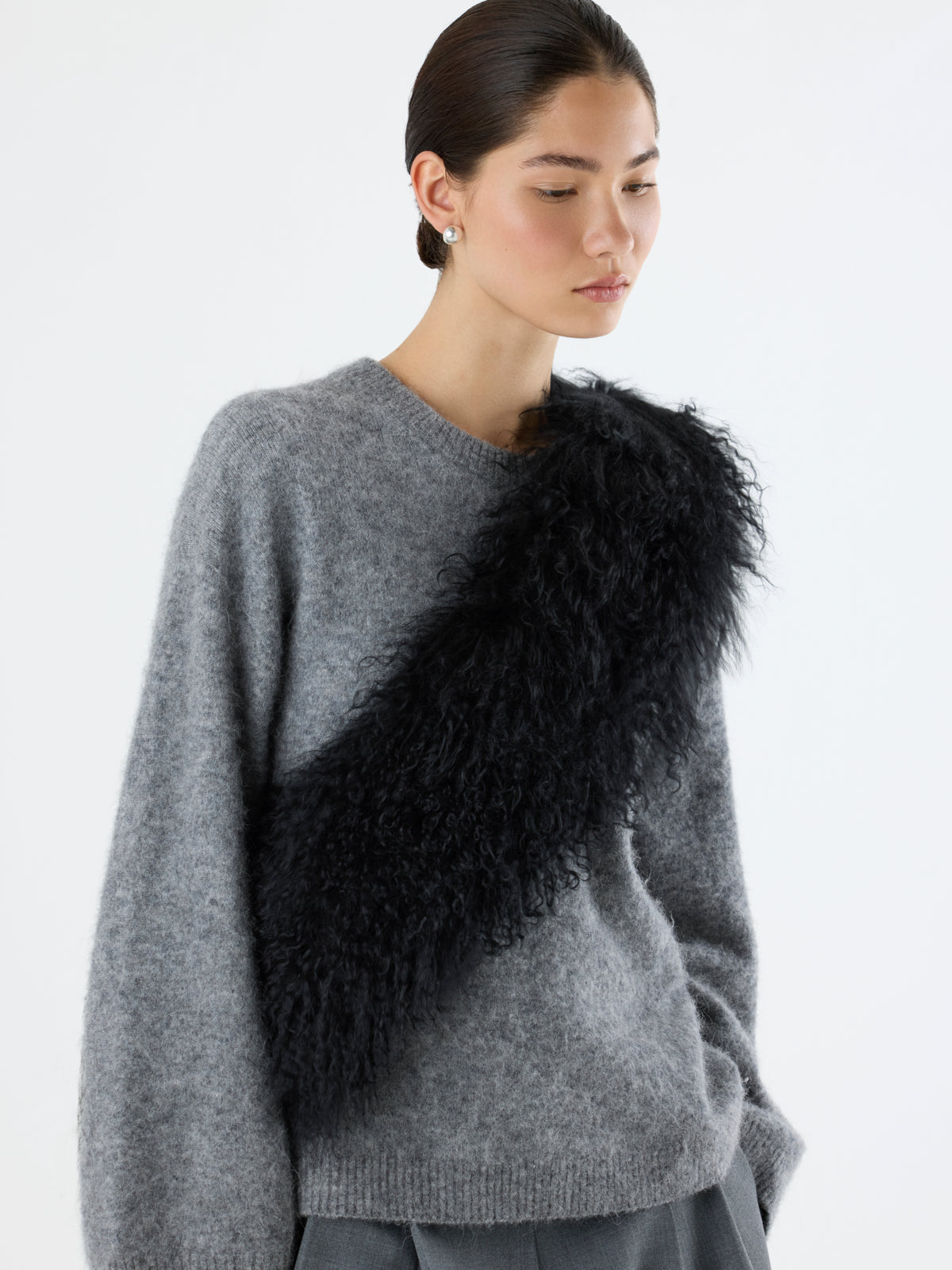 Mongolian Shearling Shawl Scarf