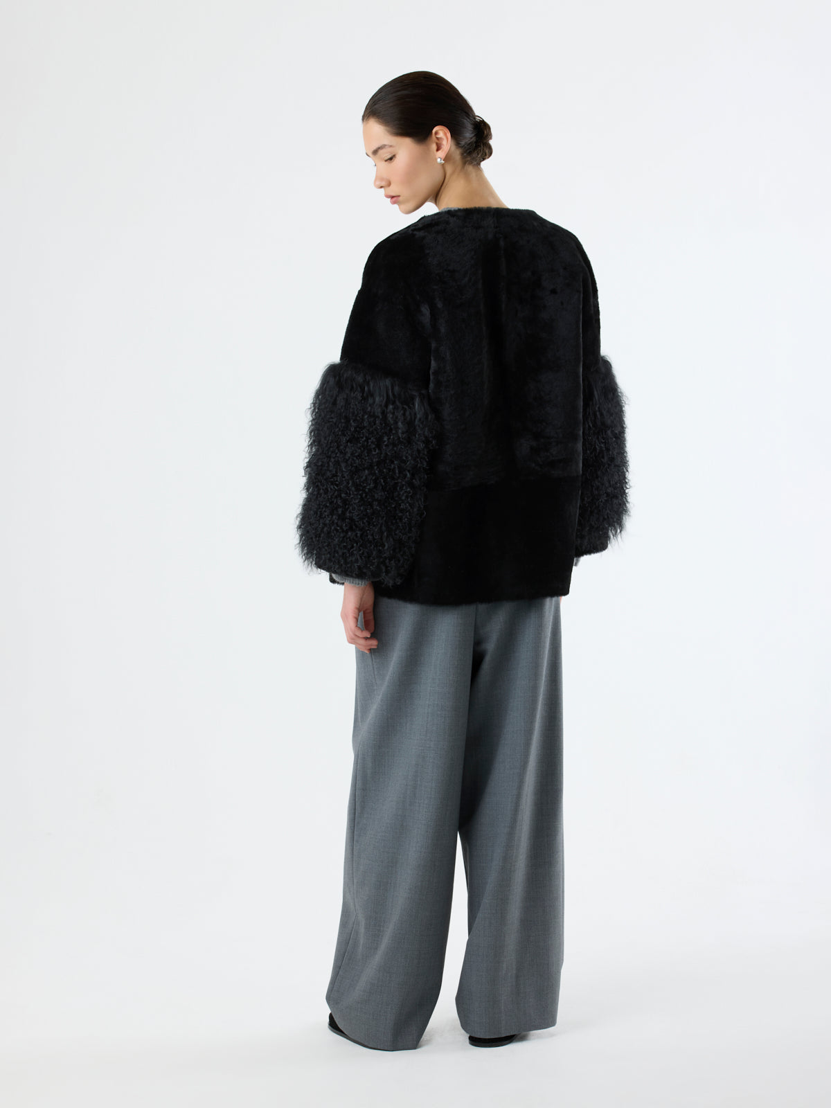Shearling Pom Jacket