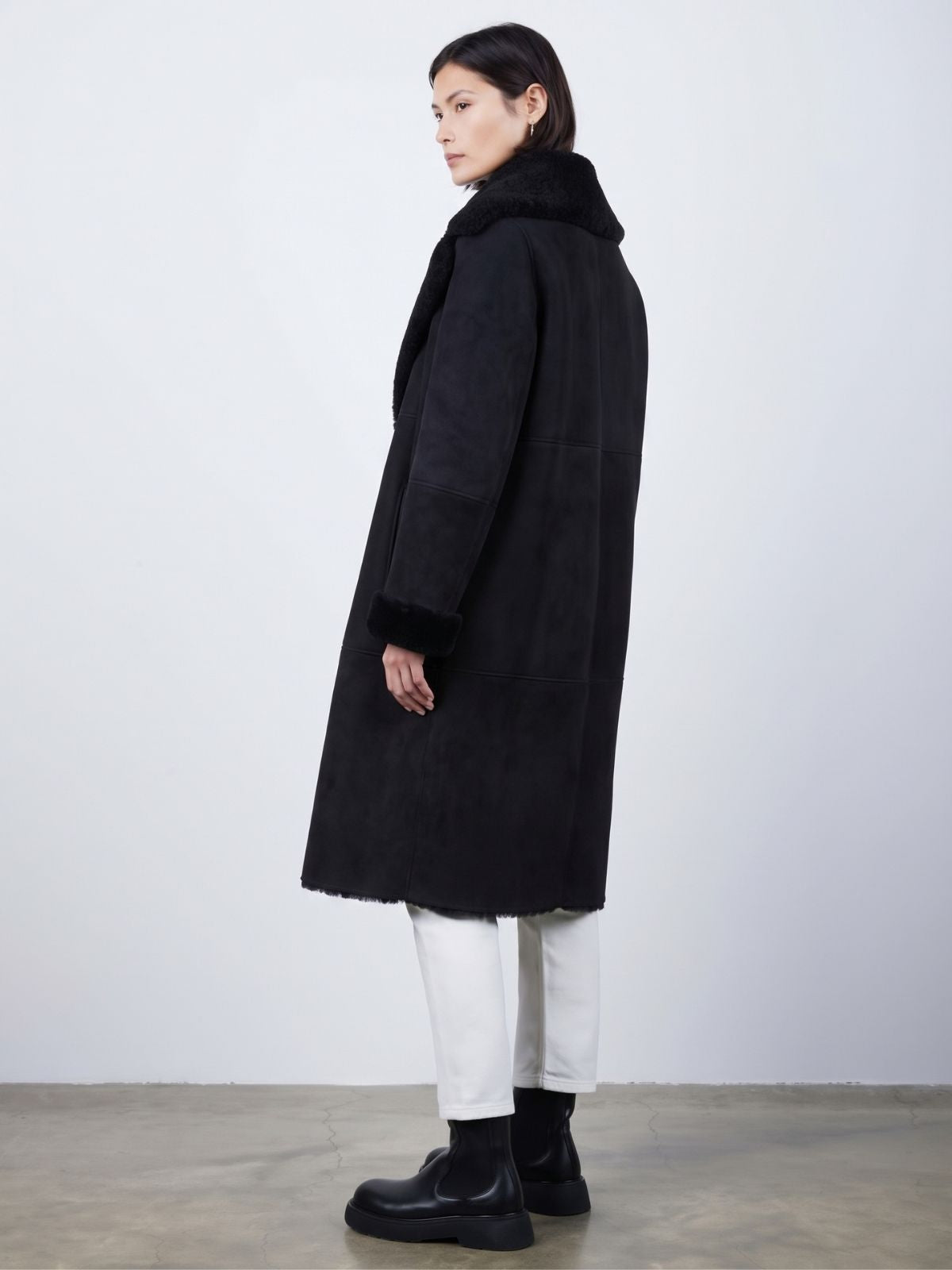 Blanket Merino Shearling Shawl Coat