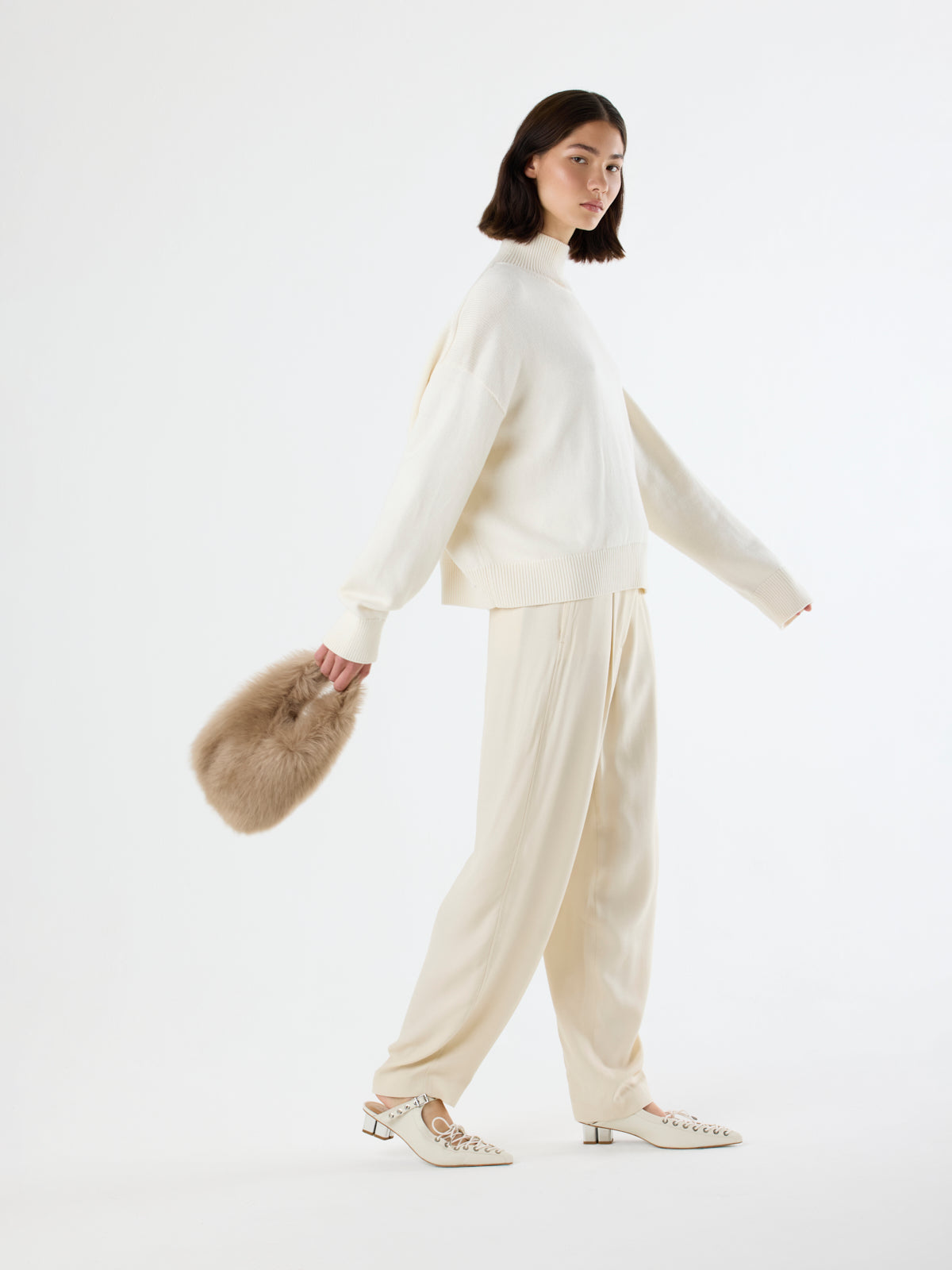 Toscana Shearling Mini Slouch Bag