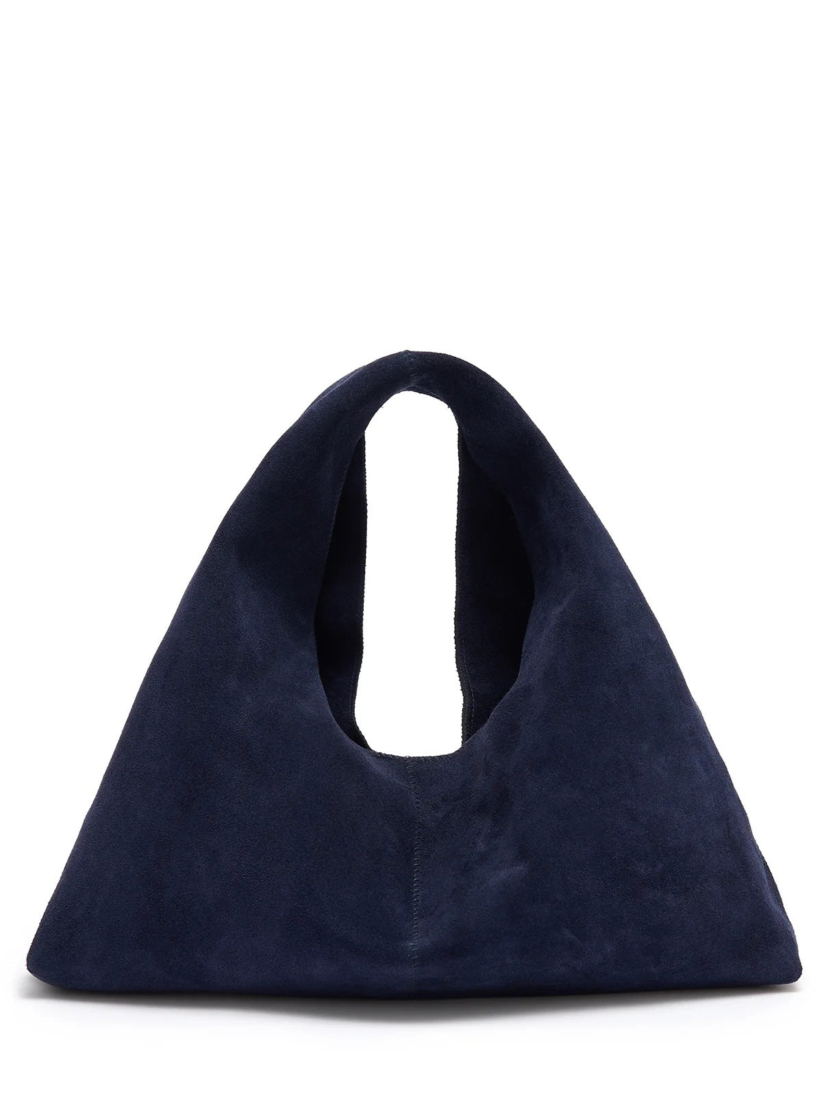 Clara Small Navy Blue Suede Shoulder Bag | Bags | Gushlow & Cole - cut out of bag front on