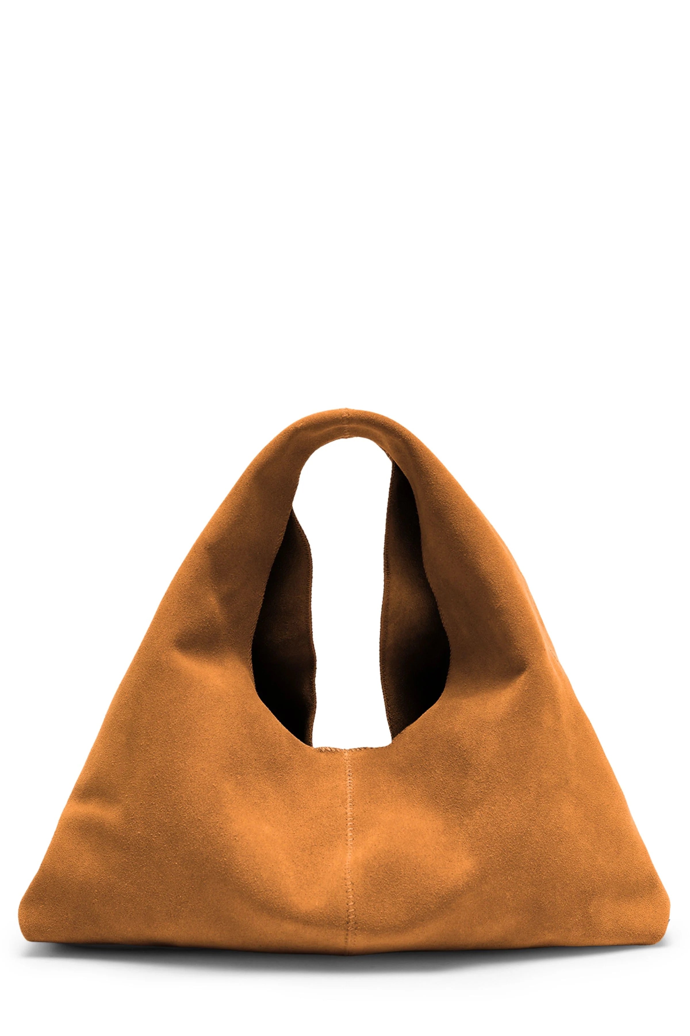 Clara Small Tan Suede Shoulder Bag by gushlow & cole on white background