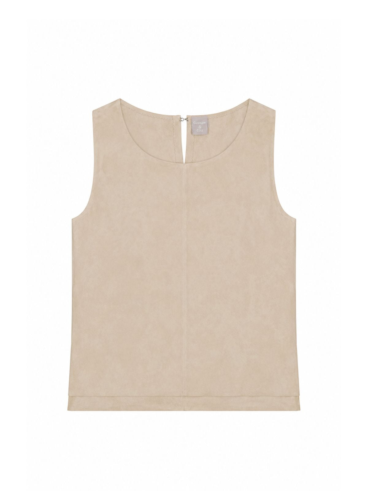 cut out of cream suede vest top by gushlow & cole