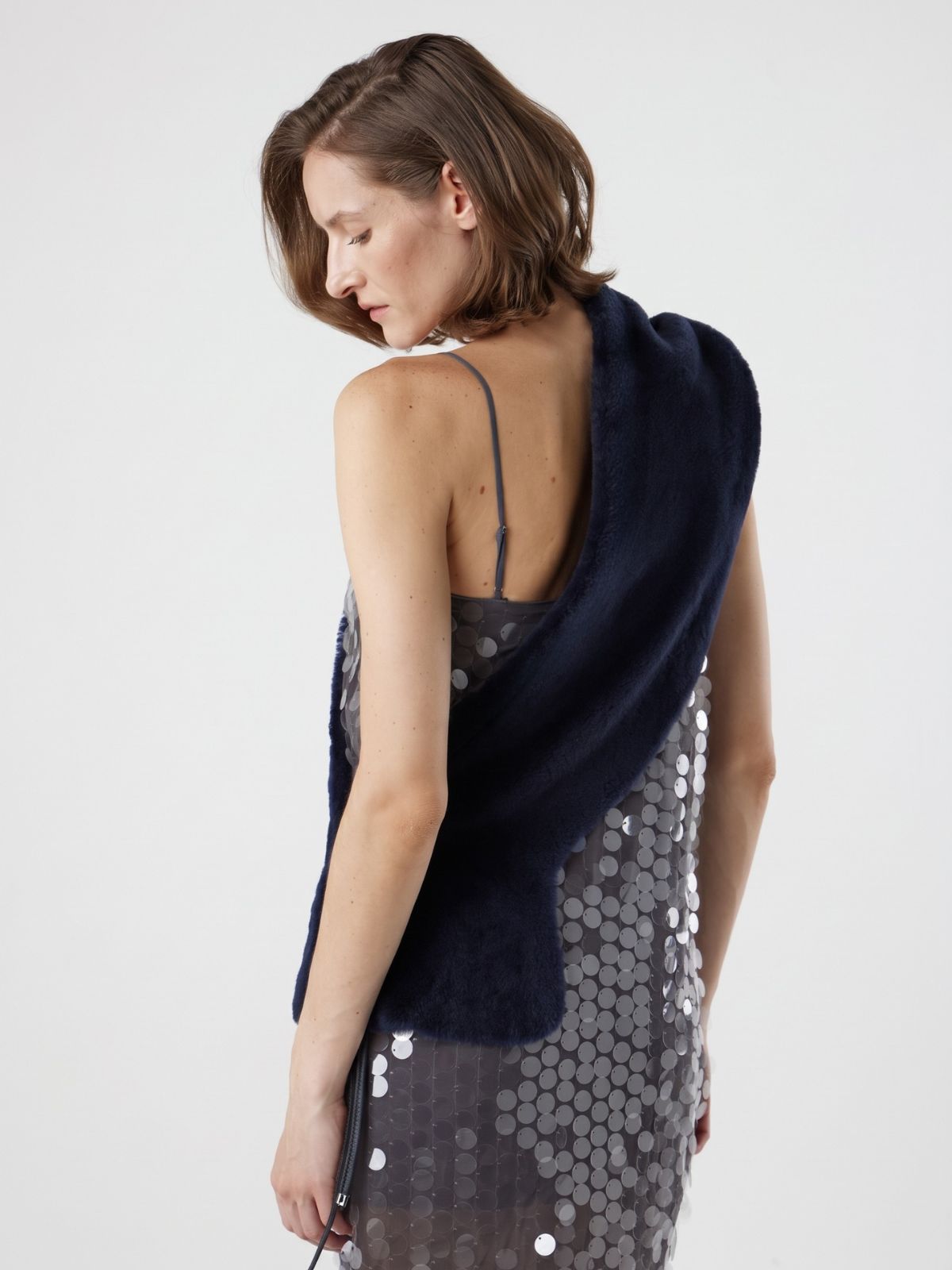 Merino Shearling Shawl Scarf