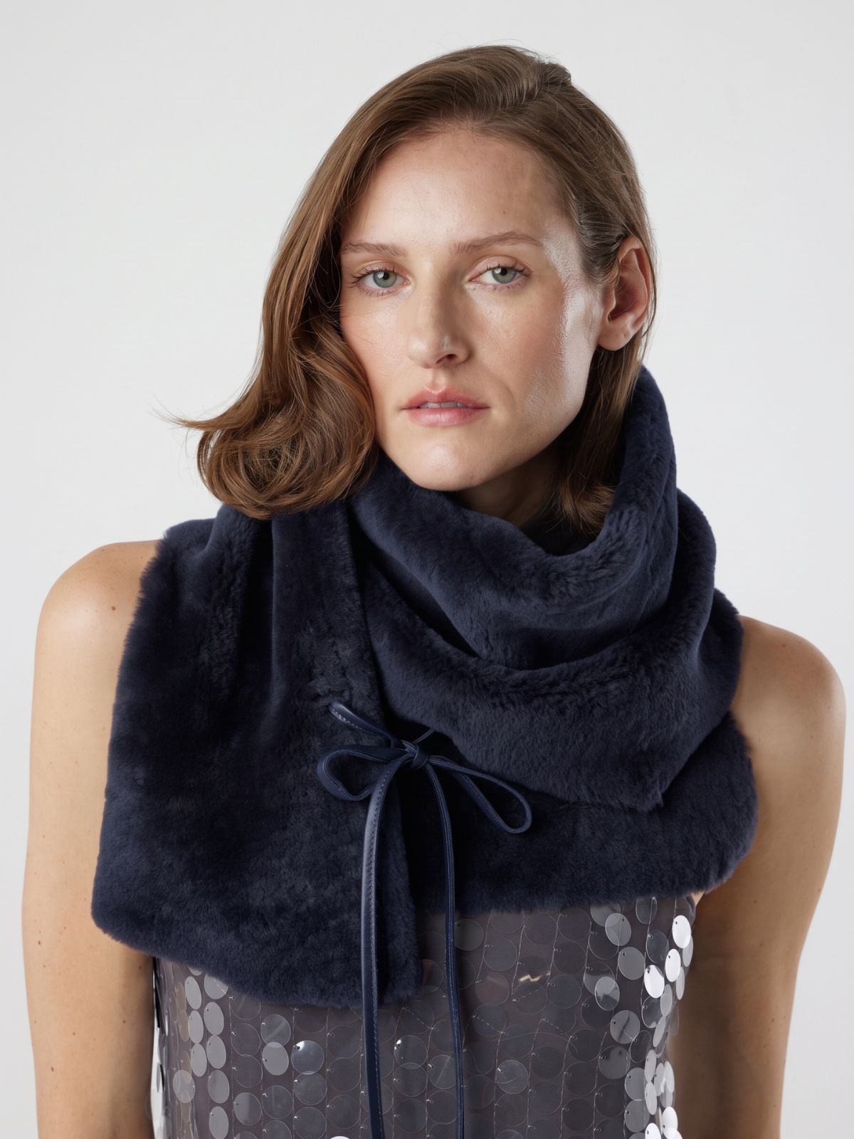 Merino Shearling Shawl Scarf