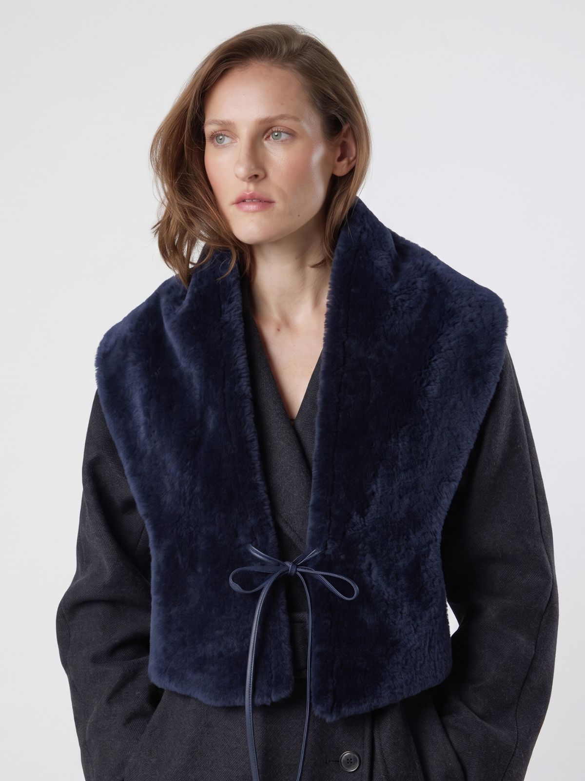 Merino Shearling Shawl Scarf