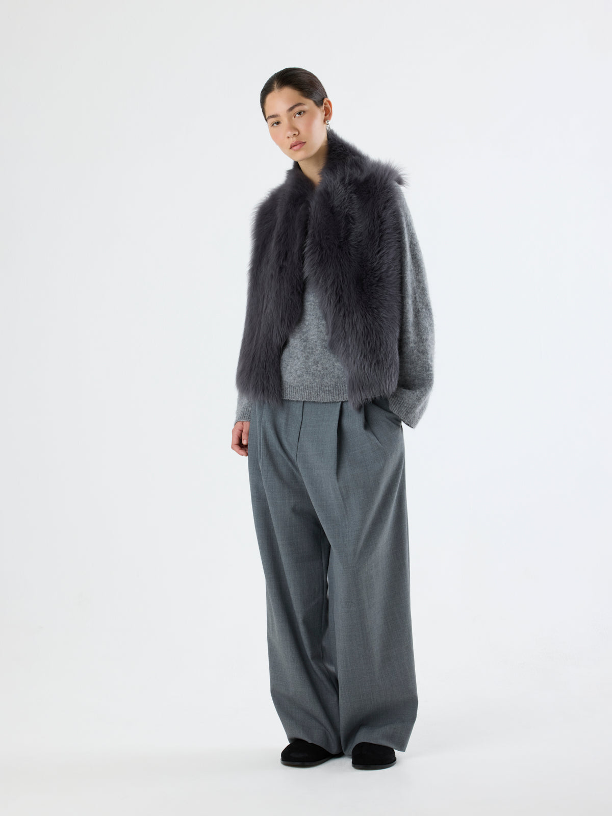 Knit Back Shearling Gilet