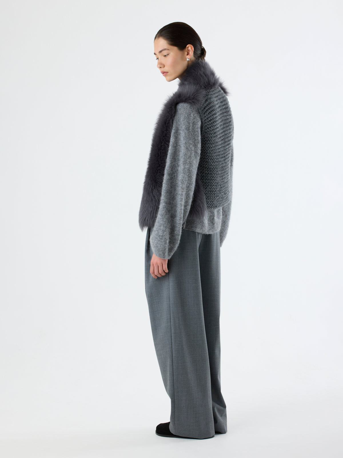 Knit Back Shearling Gilet