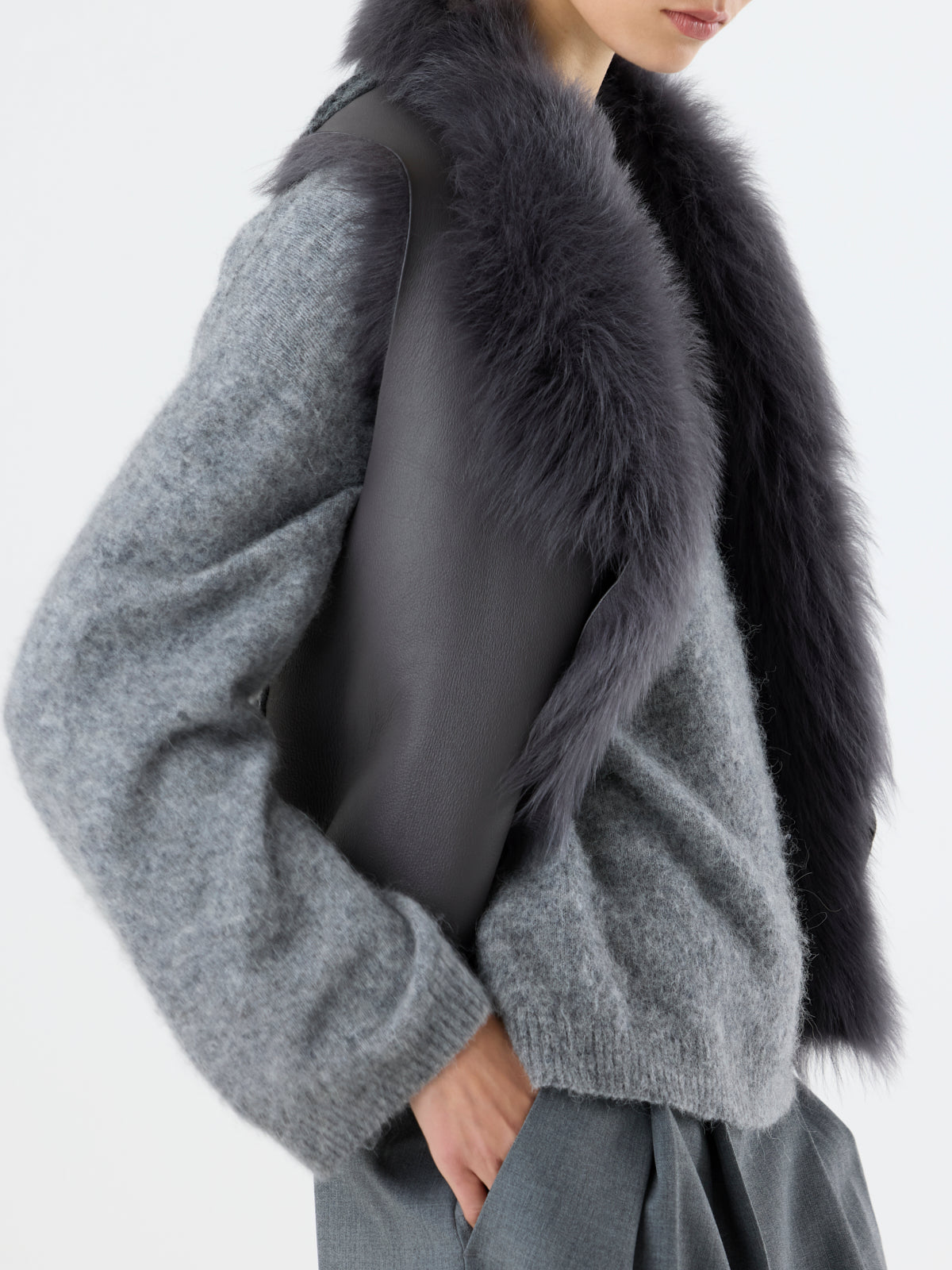 Knit Back Shearling Gilet