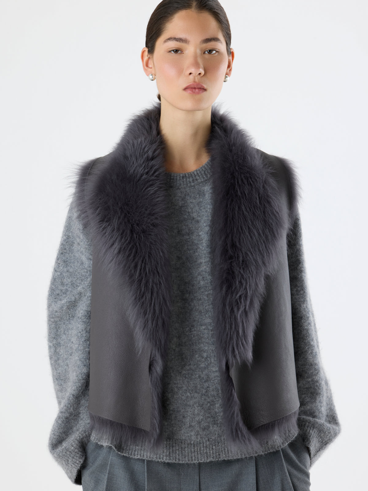 Knit Back Shearling Gilet