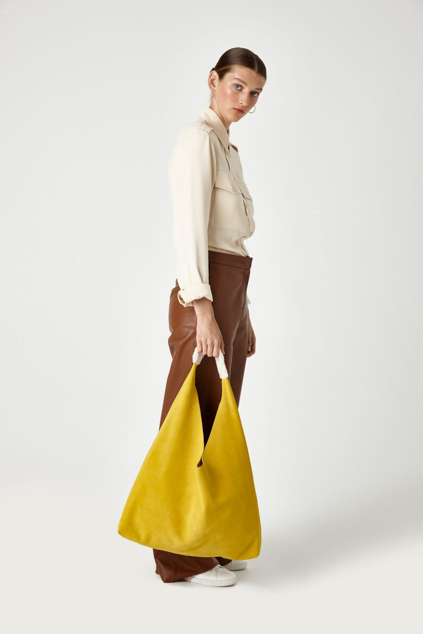 yellow suede slouch bag - women | gushlow & Cole - BLSLOC-SUN