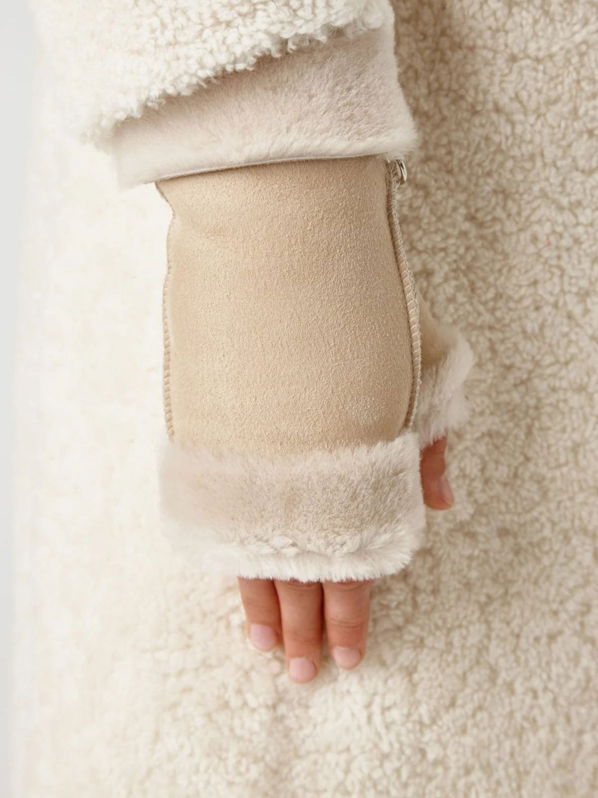 Fingerless Shearling Mittens