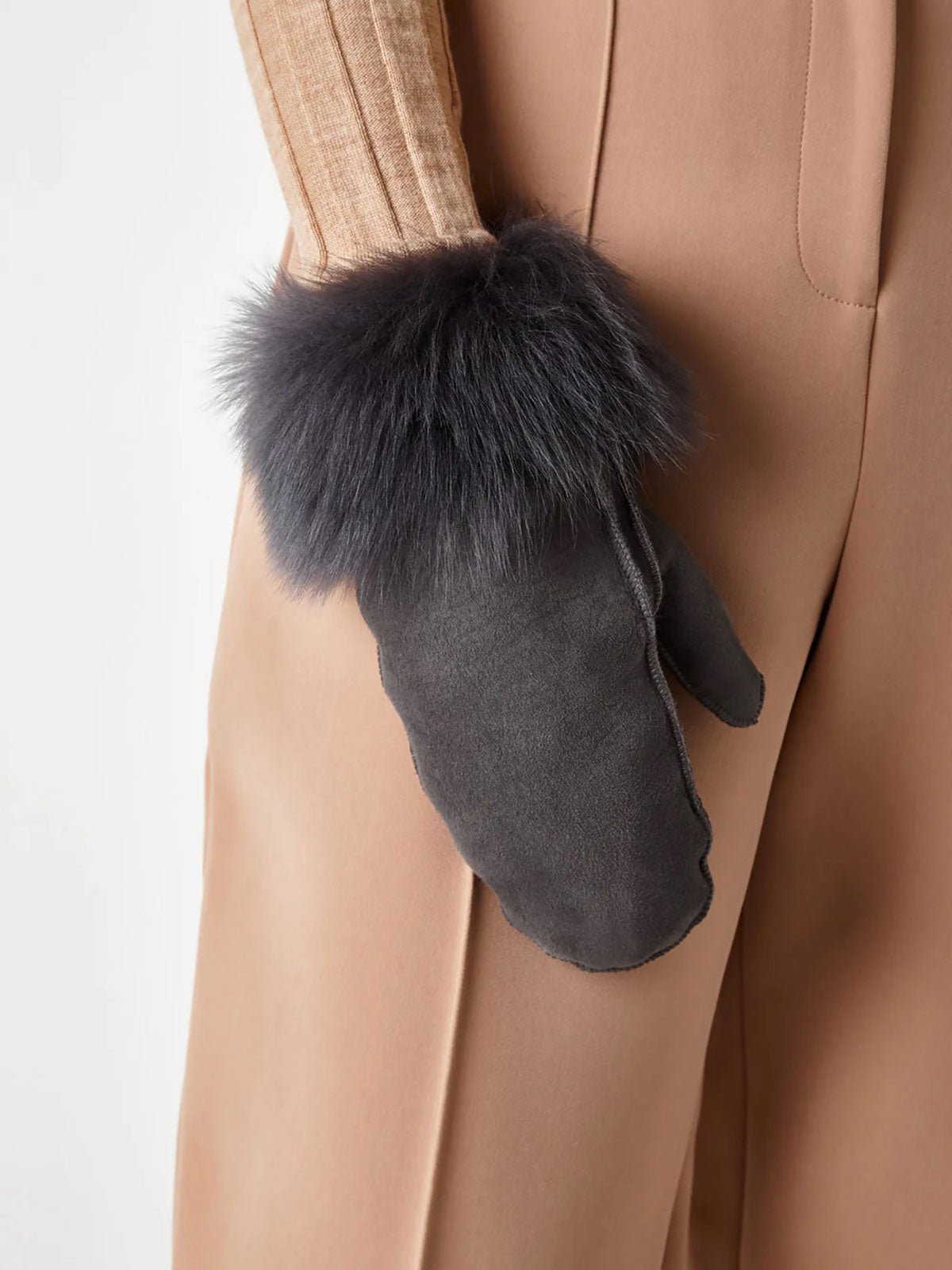 full palm shearling mittens