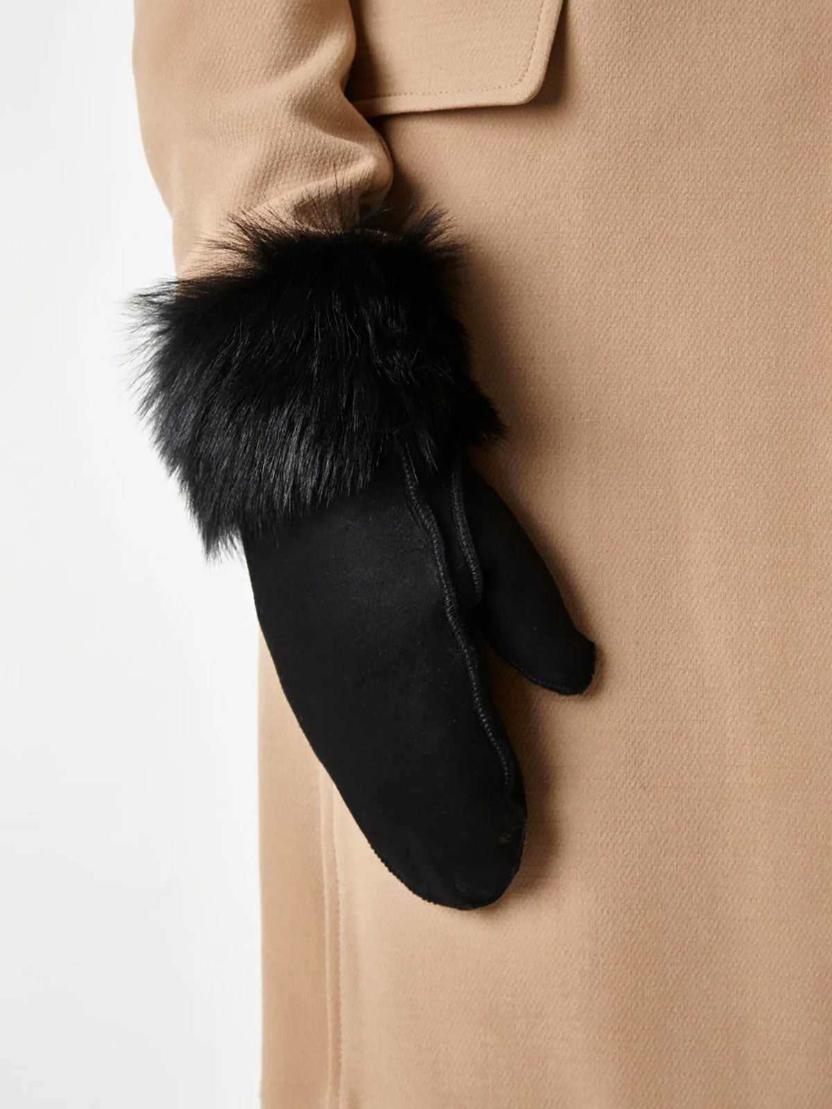 full palm shearling mittens