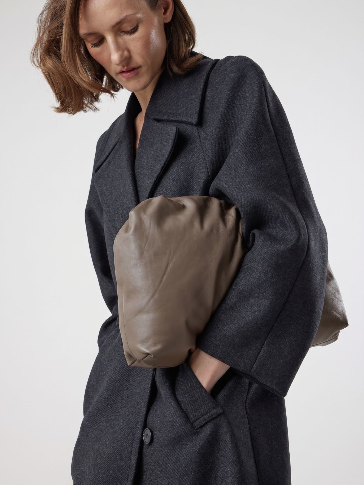 Large Soft Leather Clutch Bag