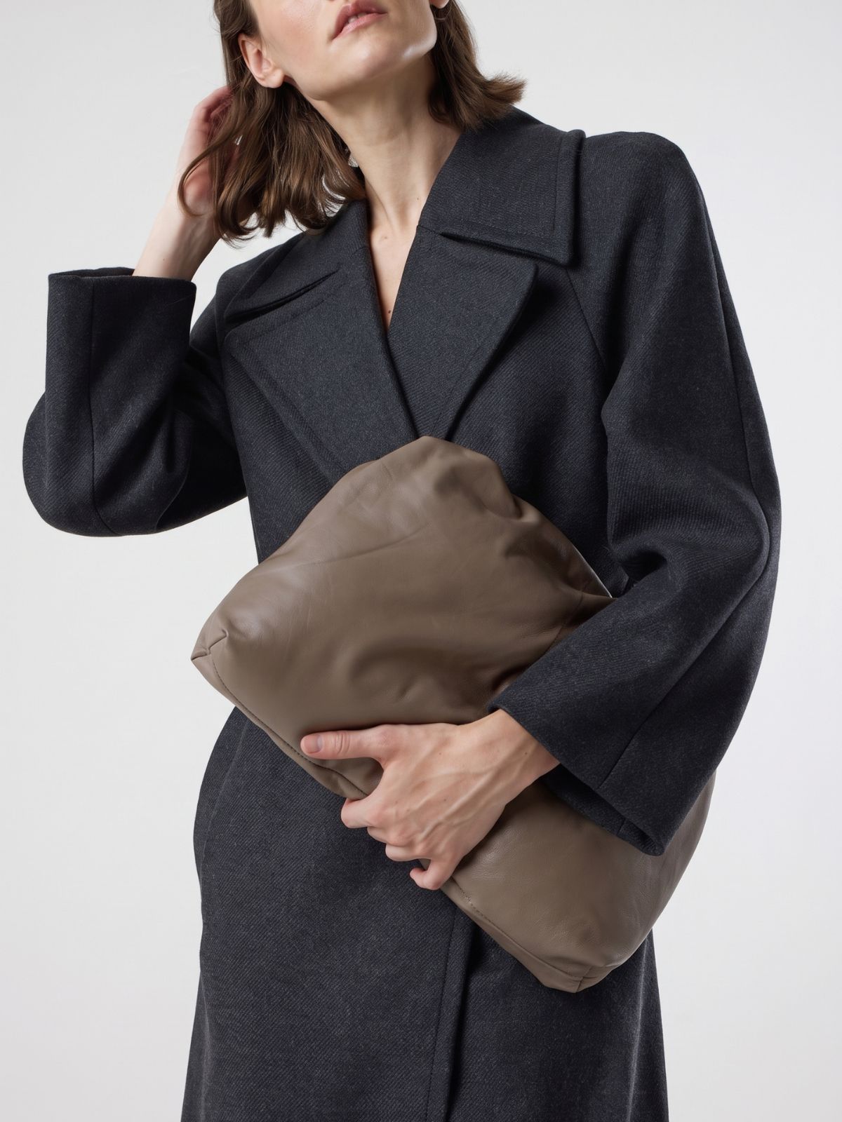 Large Soft Leather Clutch Bag
