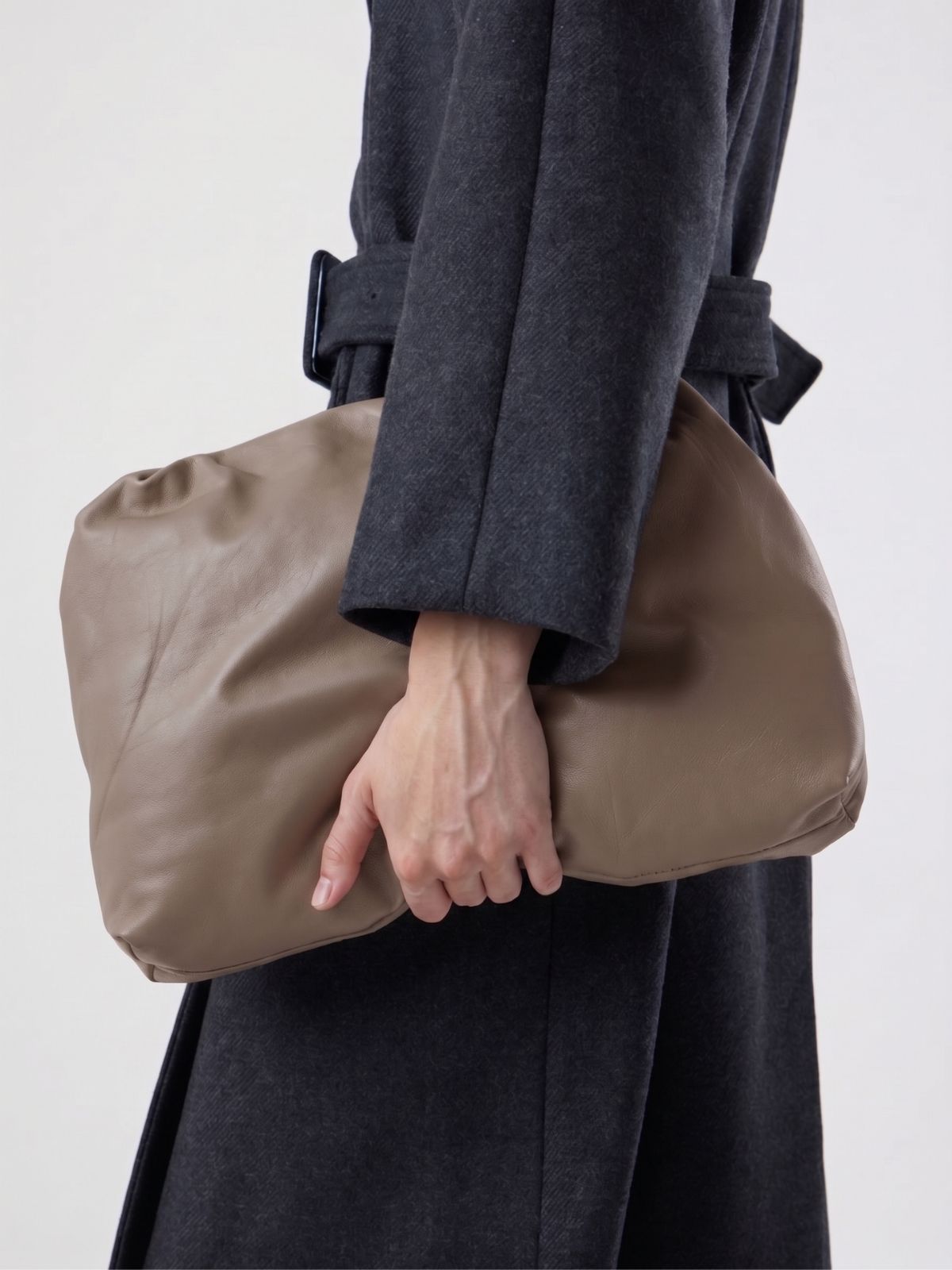 Large Soft Leather Clutch Bag