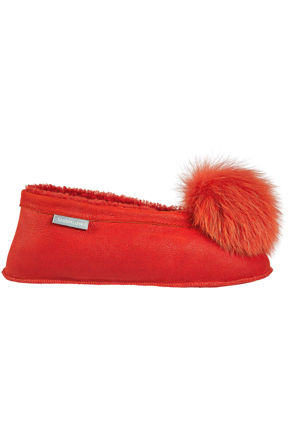Margot Red Shearling Slippers | Women | Gushlow & Cole - side