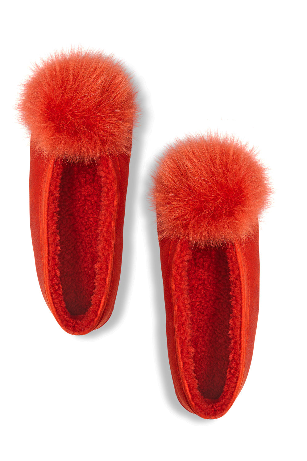 Margot Red Shearling Slippers | Women | Gushlow & Cole - top