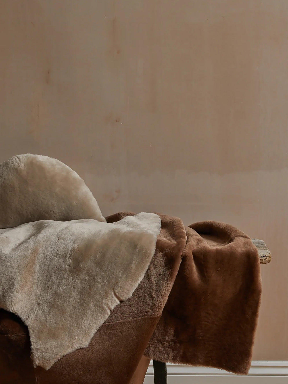 Medium Merino Sheepskin Rug in beige gushlow and cole homeware lifestyle