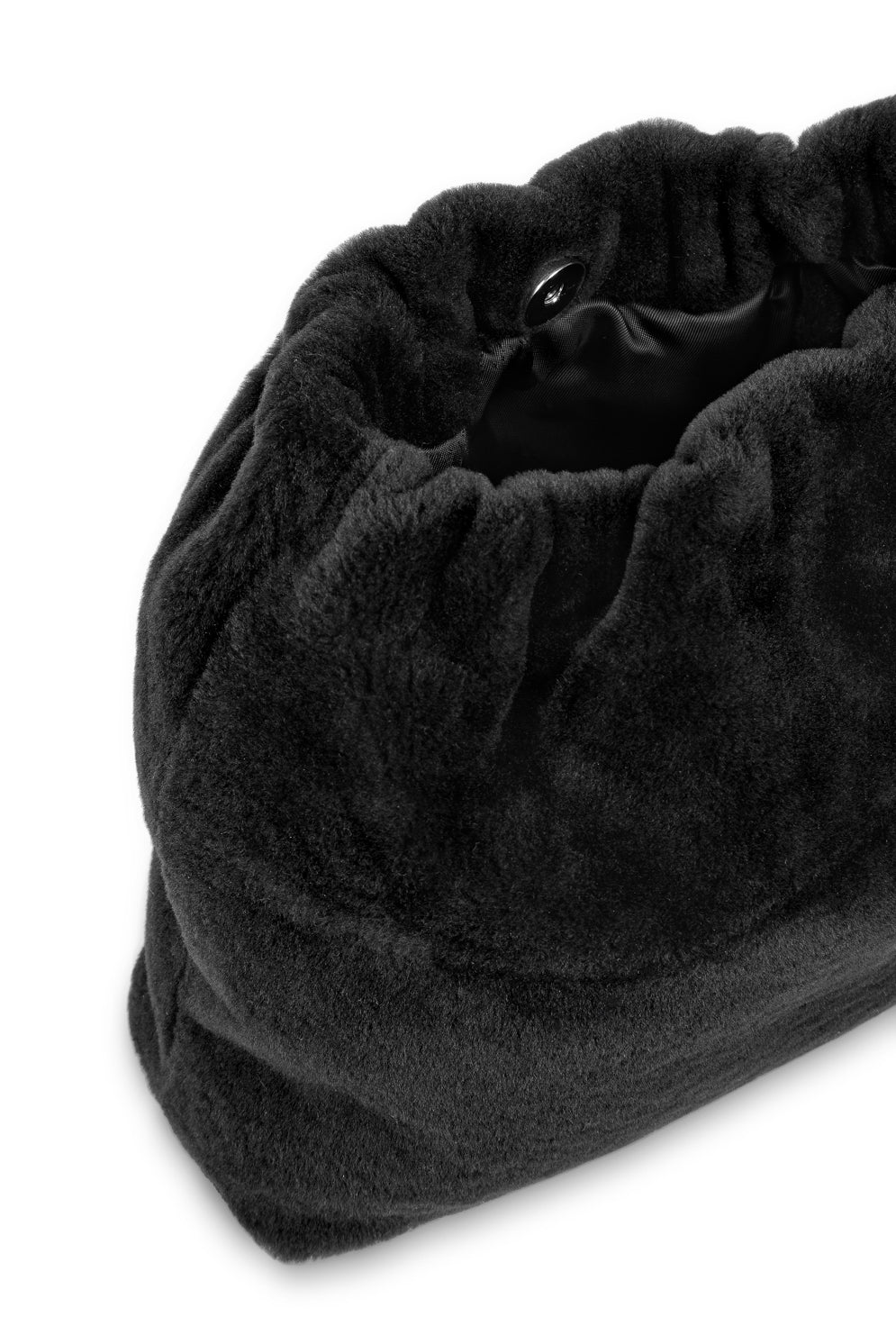 Merino Soft Black Shearling Clutch Bag | Womens | Gushlow & Cole - cut out crop