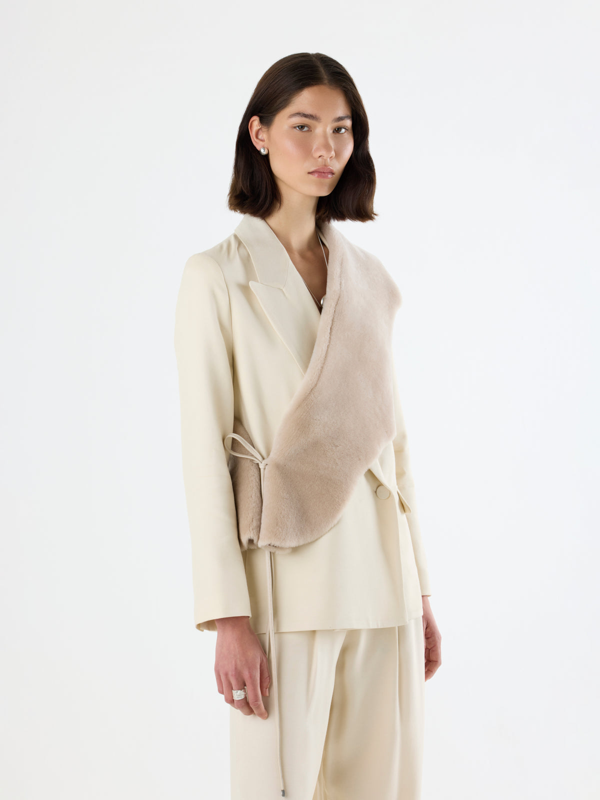 Merino Shearling Shawl Scarf