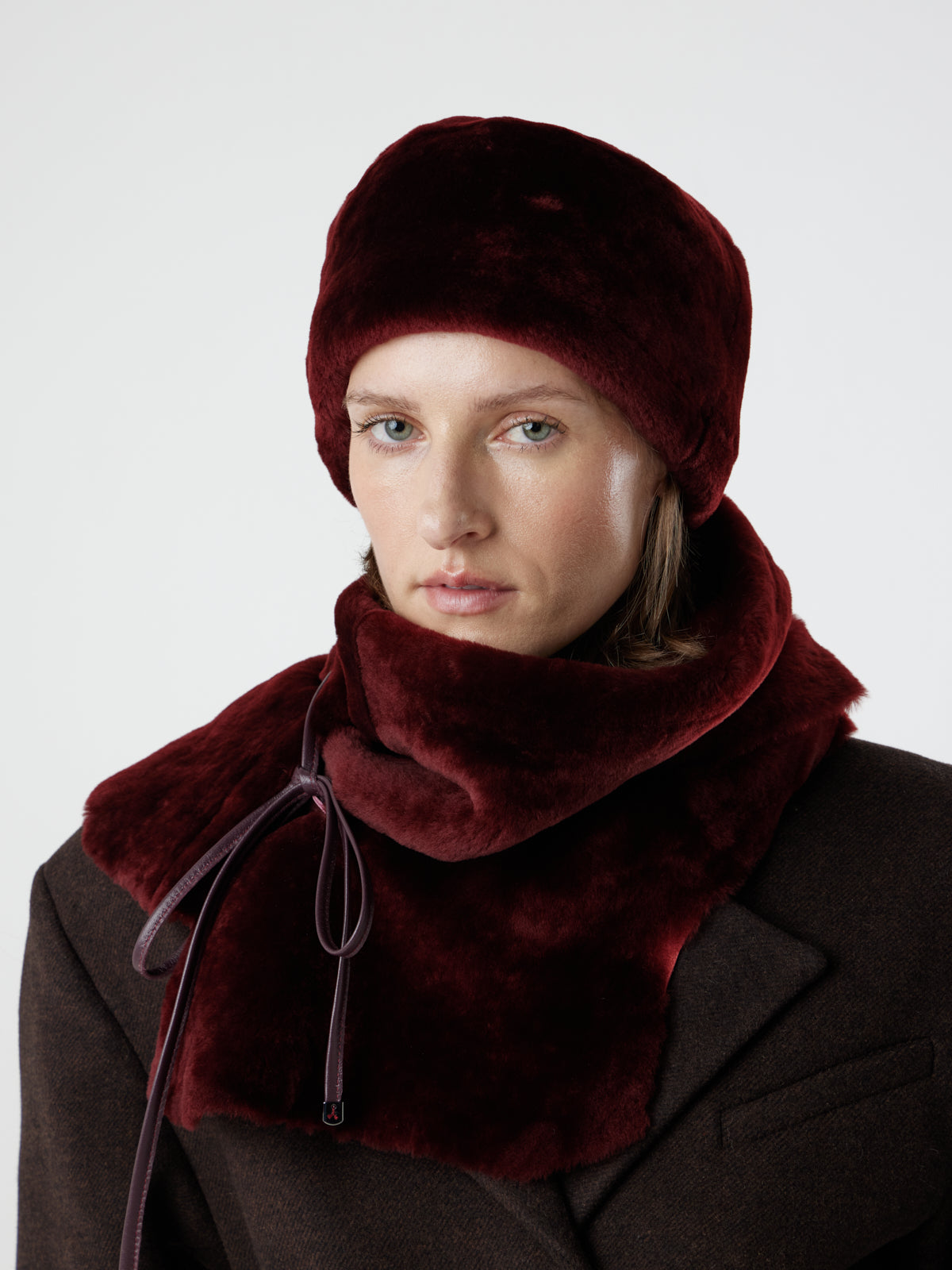 Merino Shearling Pill Box Hat