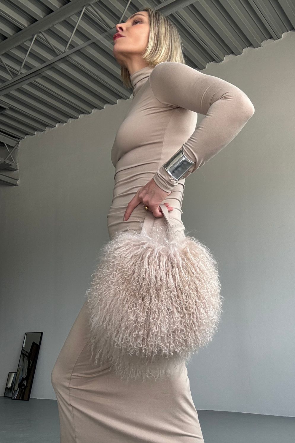 Mongolian Shearling Cream Saddle Bag | Bags | Gushlow & Cole - yara svalek styling mongolian bag