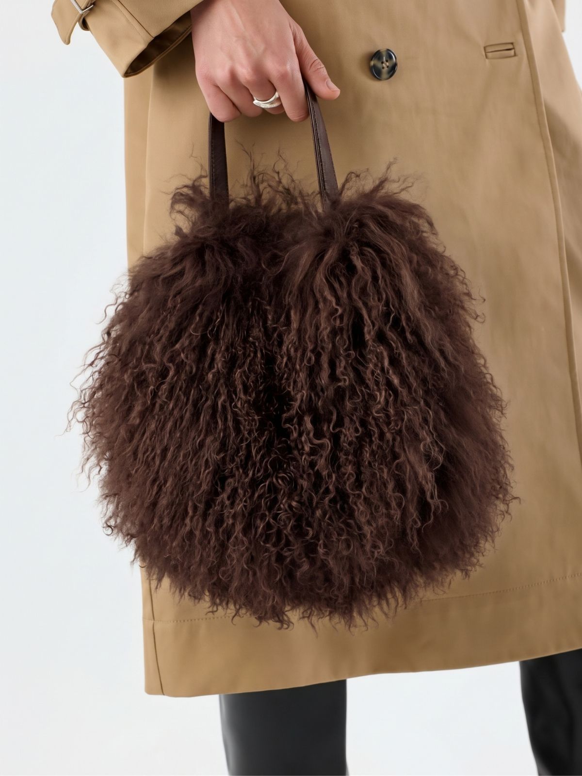 Mongolian Shearling Saddle Bag