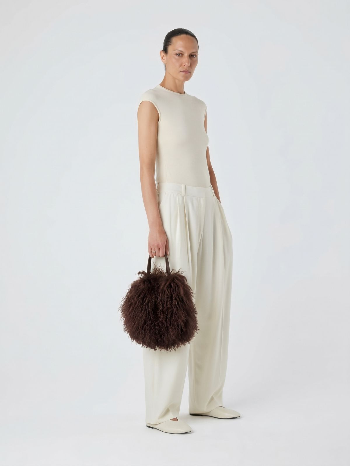 Mongolian Shearling Saddle Bag