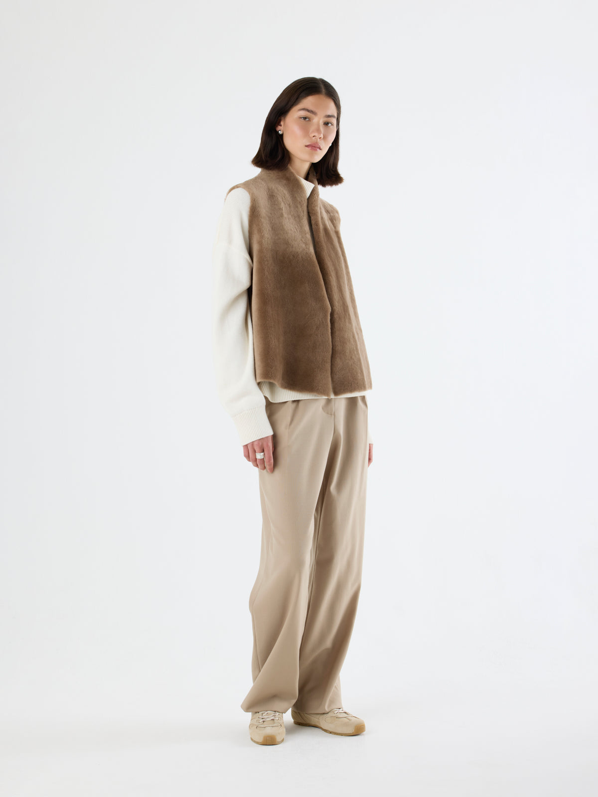 Natural Edge Shearling Gilet