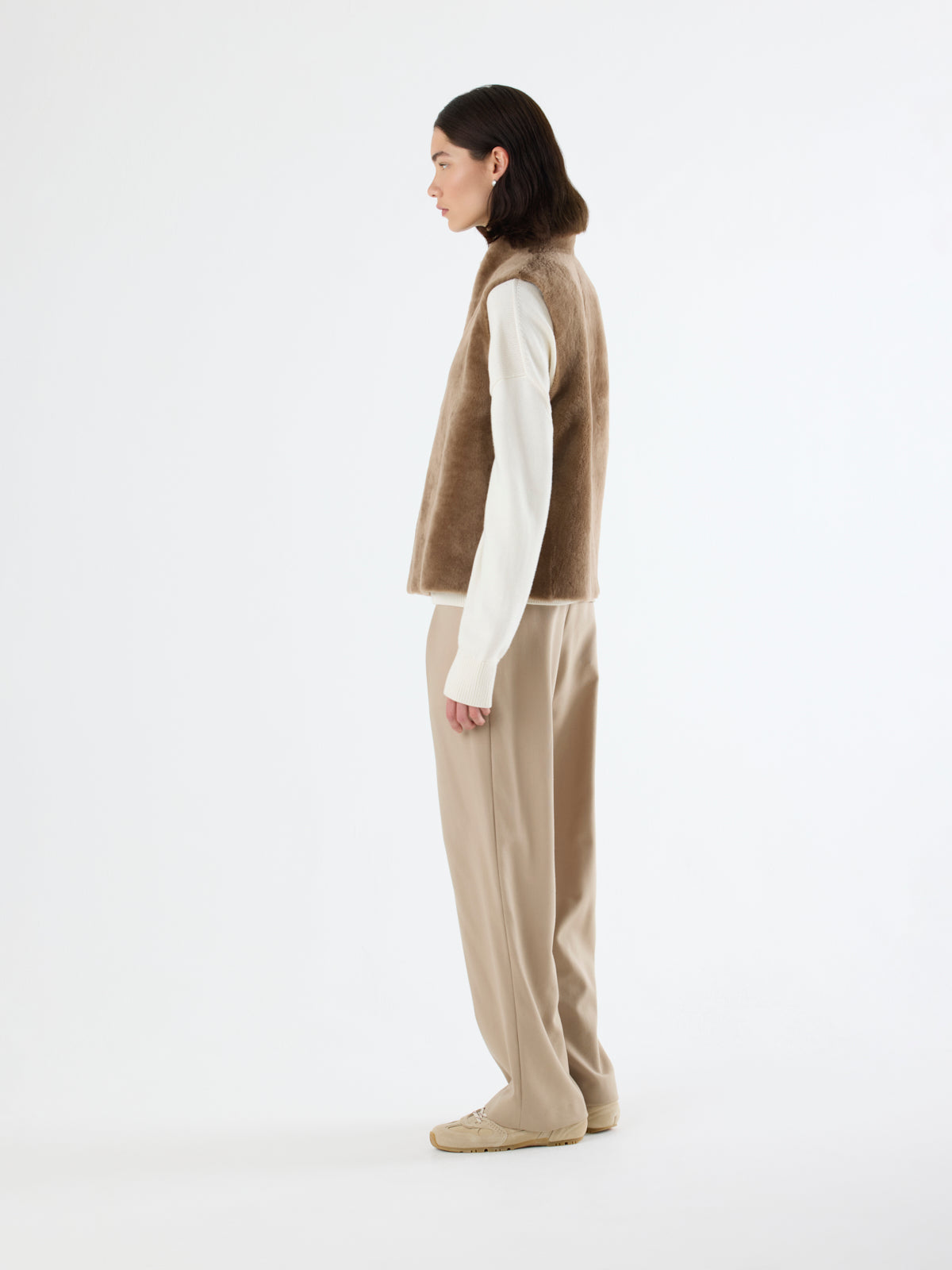 Natural Edge Shearling Gilet
