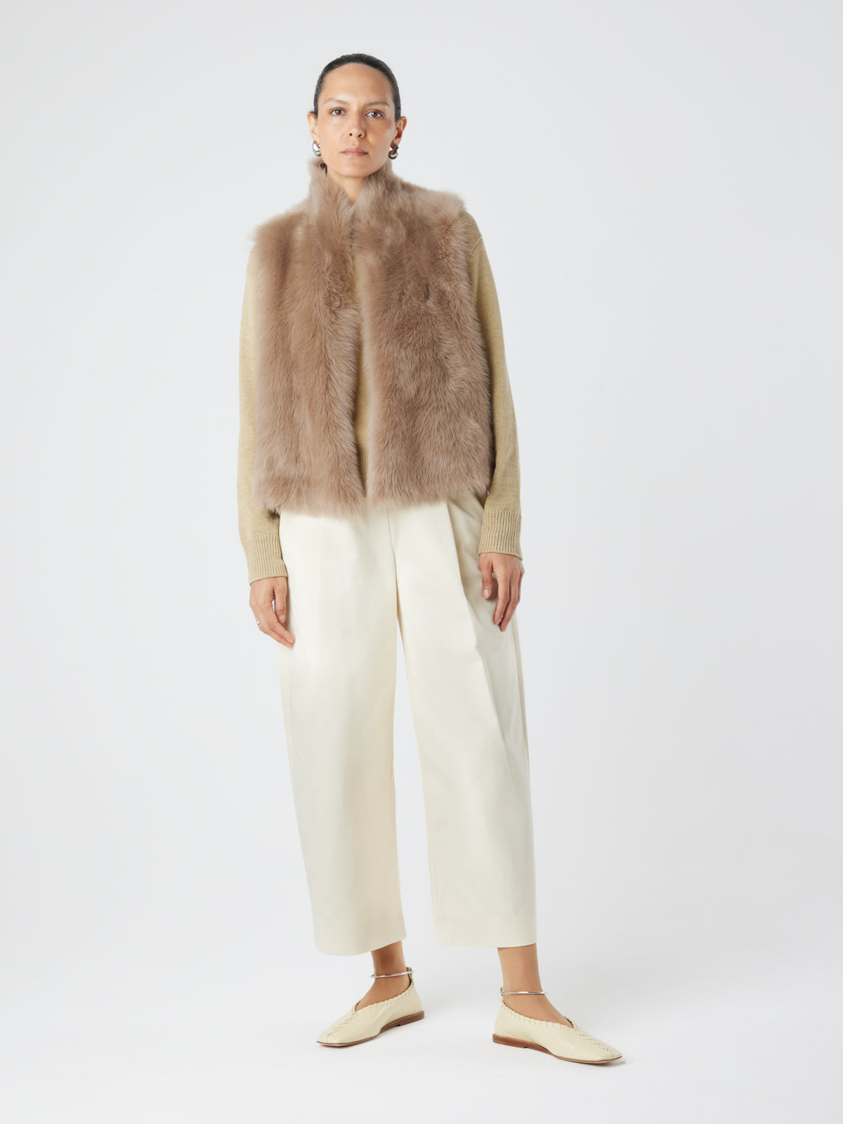Natural Edge Shearling Gilet