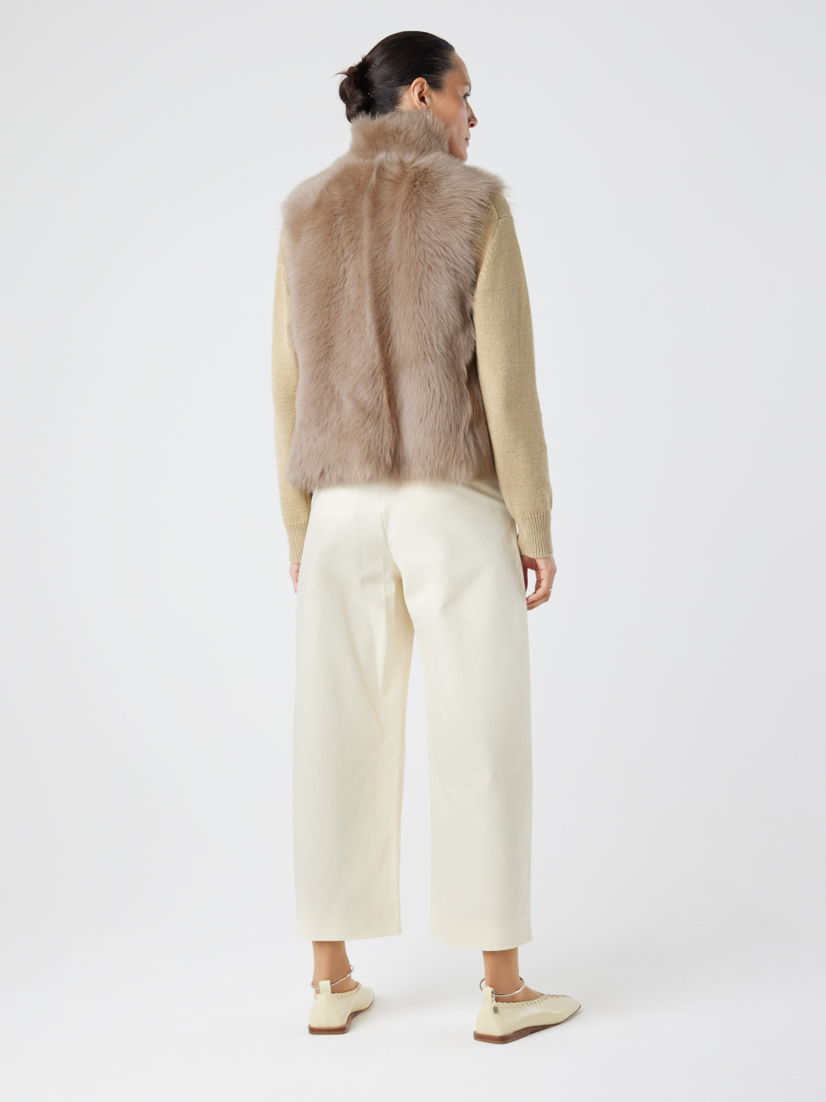 Natural Edge Shearling Gilet