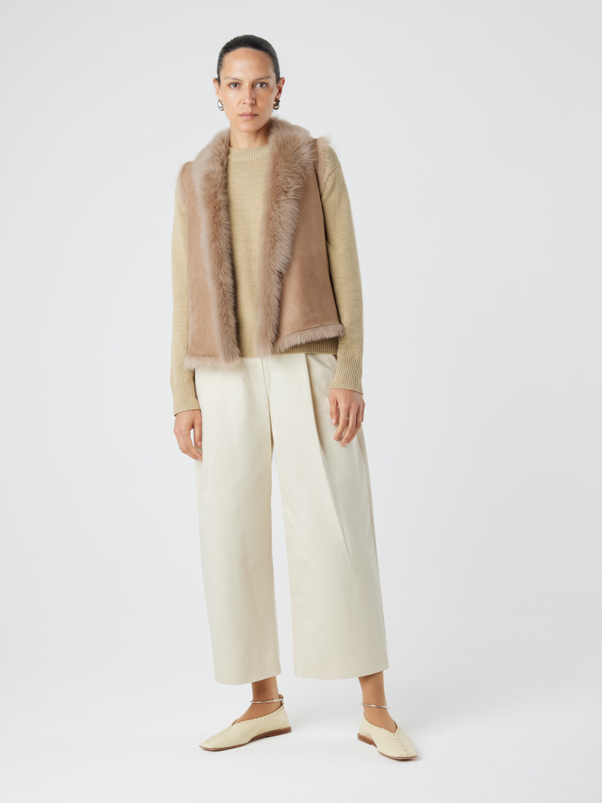 Natural Edge Shearling Gilet