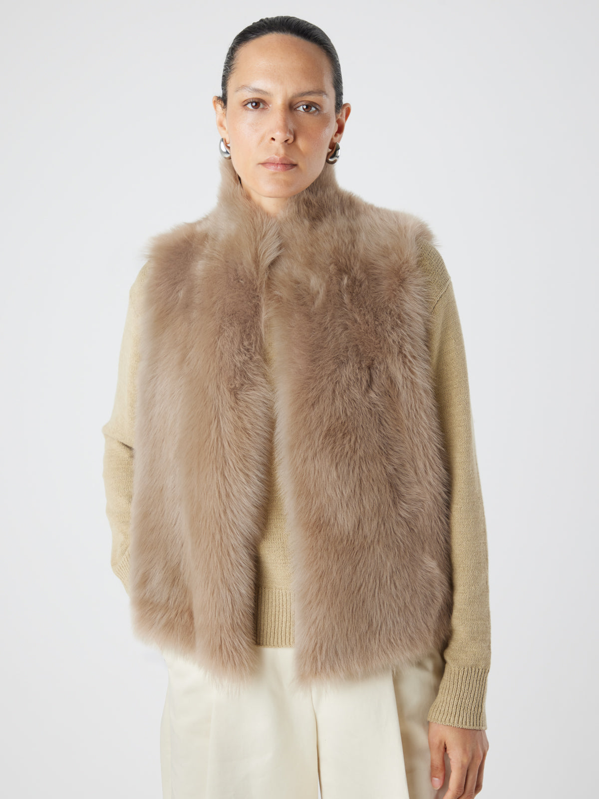 Natural Edge Shearling Gilet