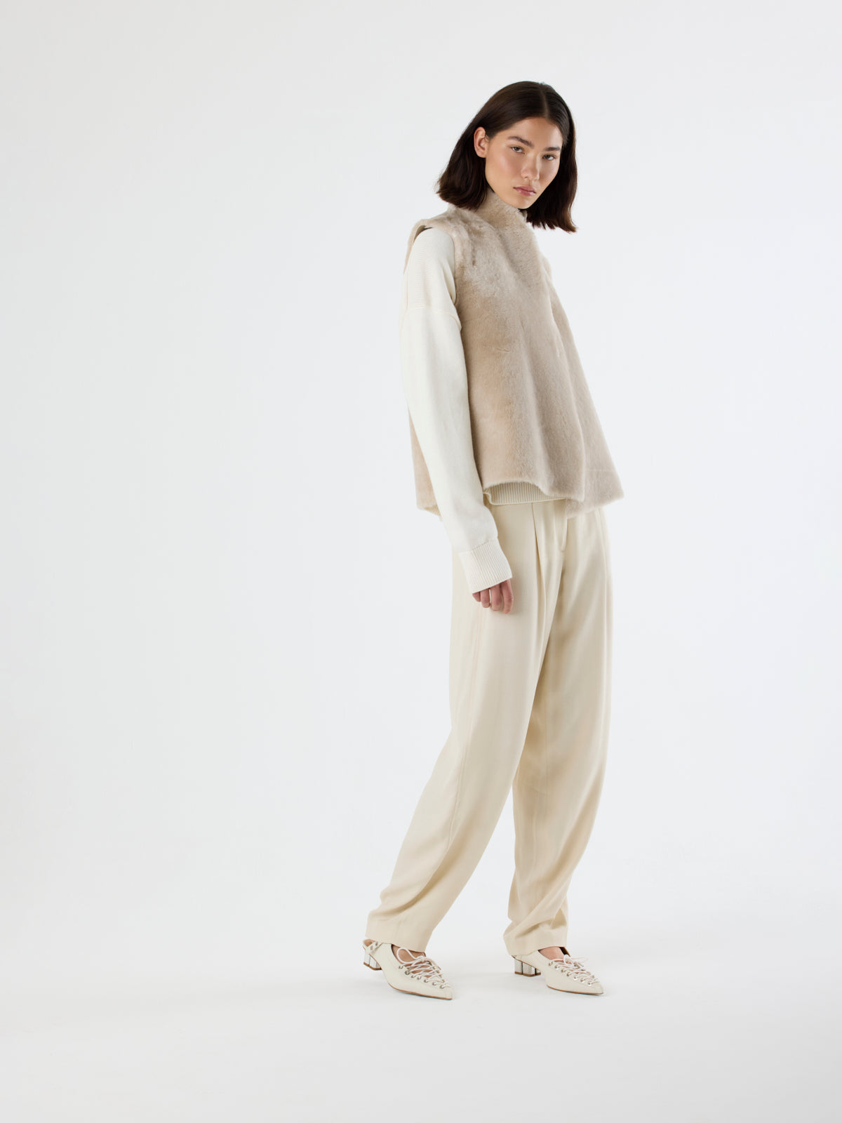 Natural Edge Shearling Gilet