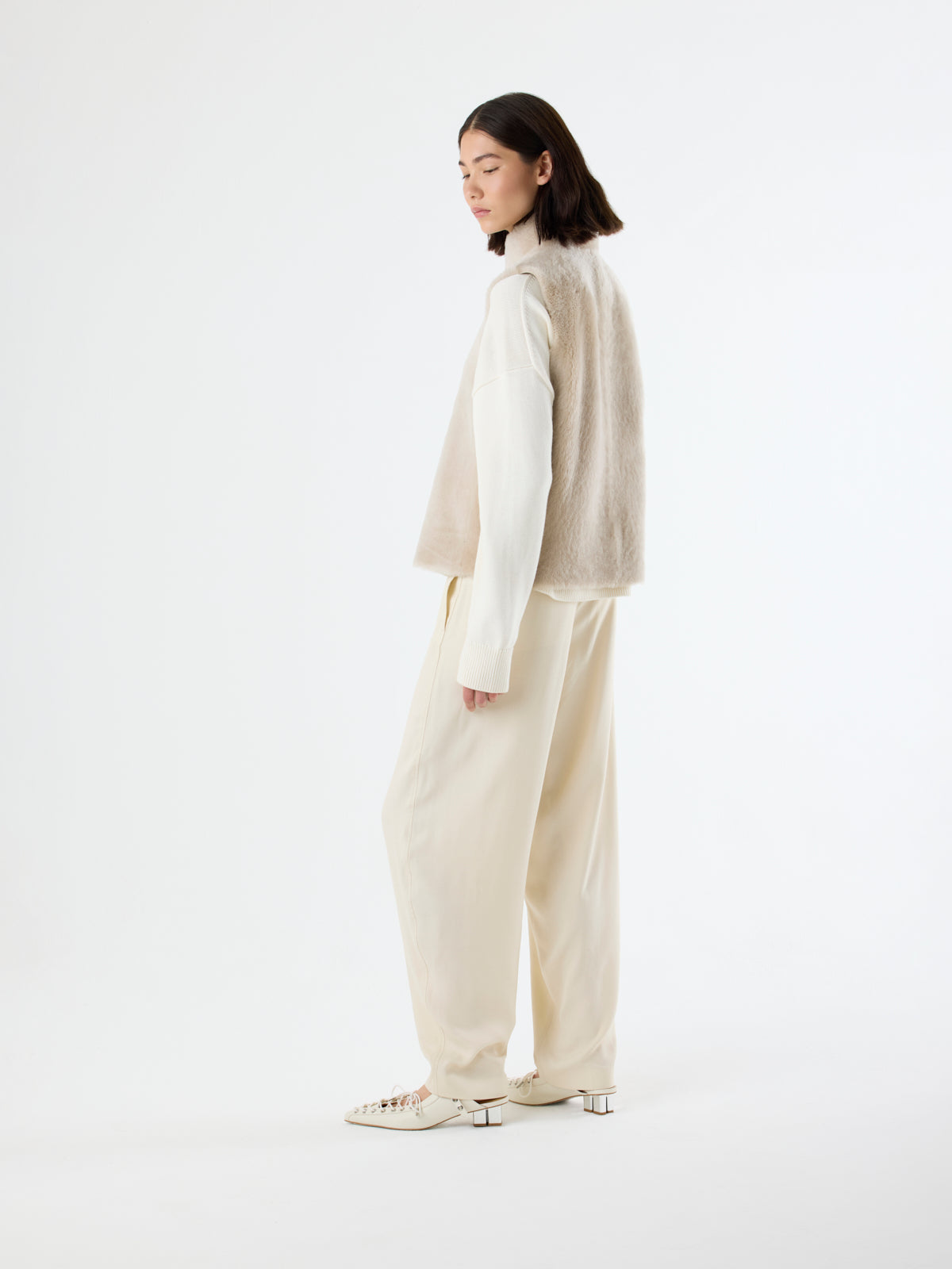 Natural Edge Shearling Gilet