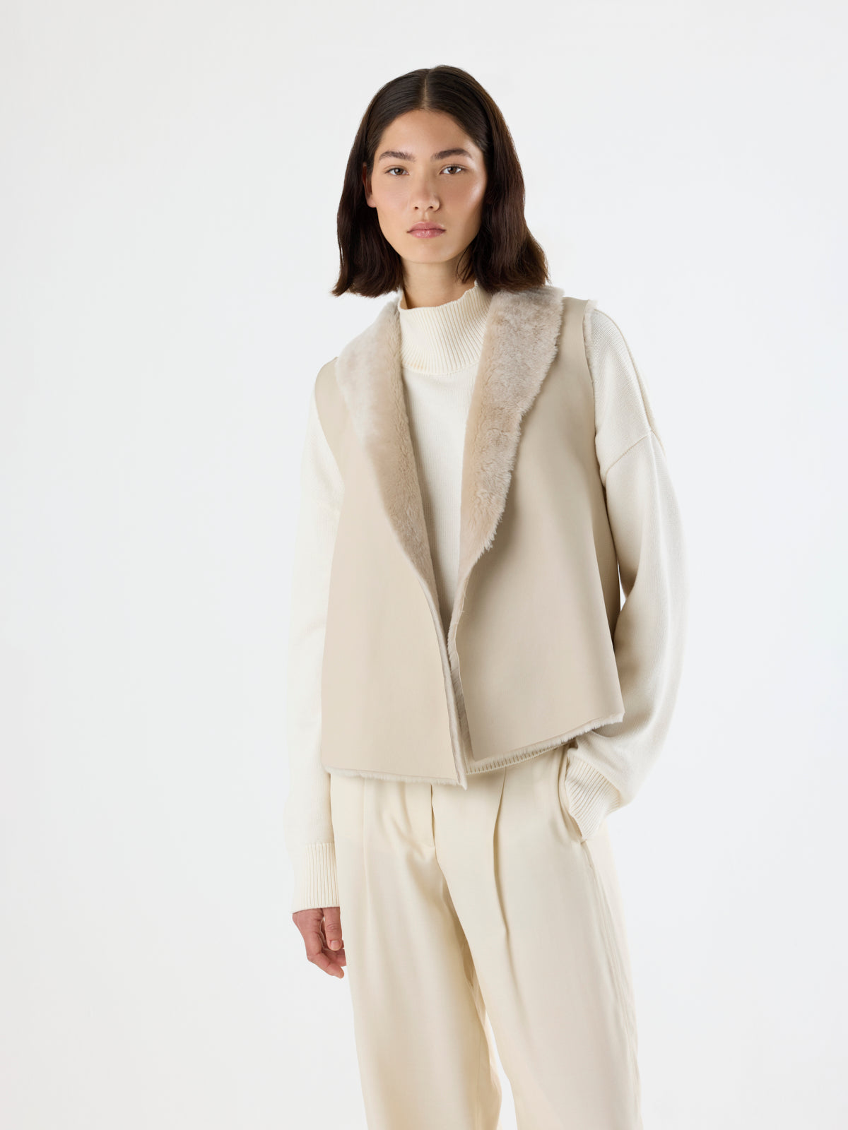 Natural Edge Shearling Gilet