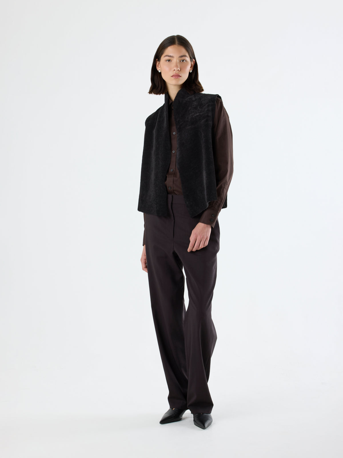 Natural Edge Shearling Gilet