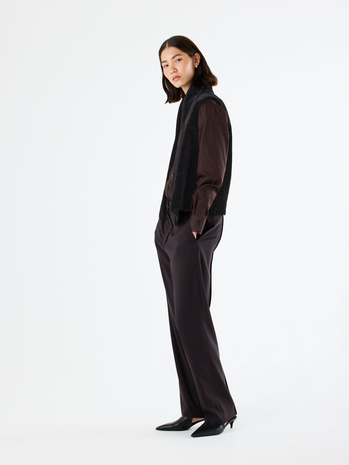 Natural Edge Shearling Gilet