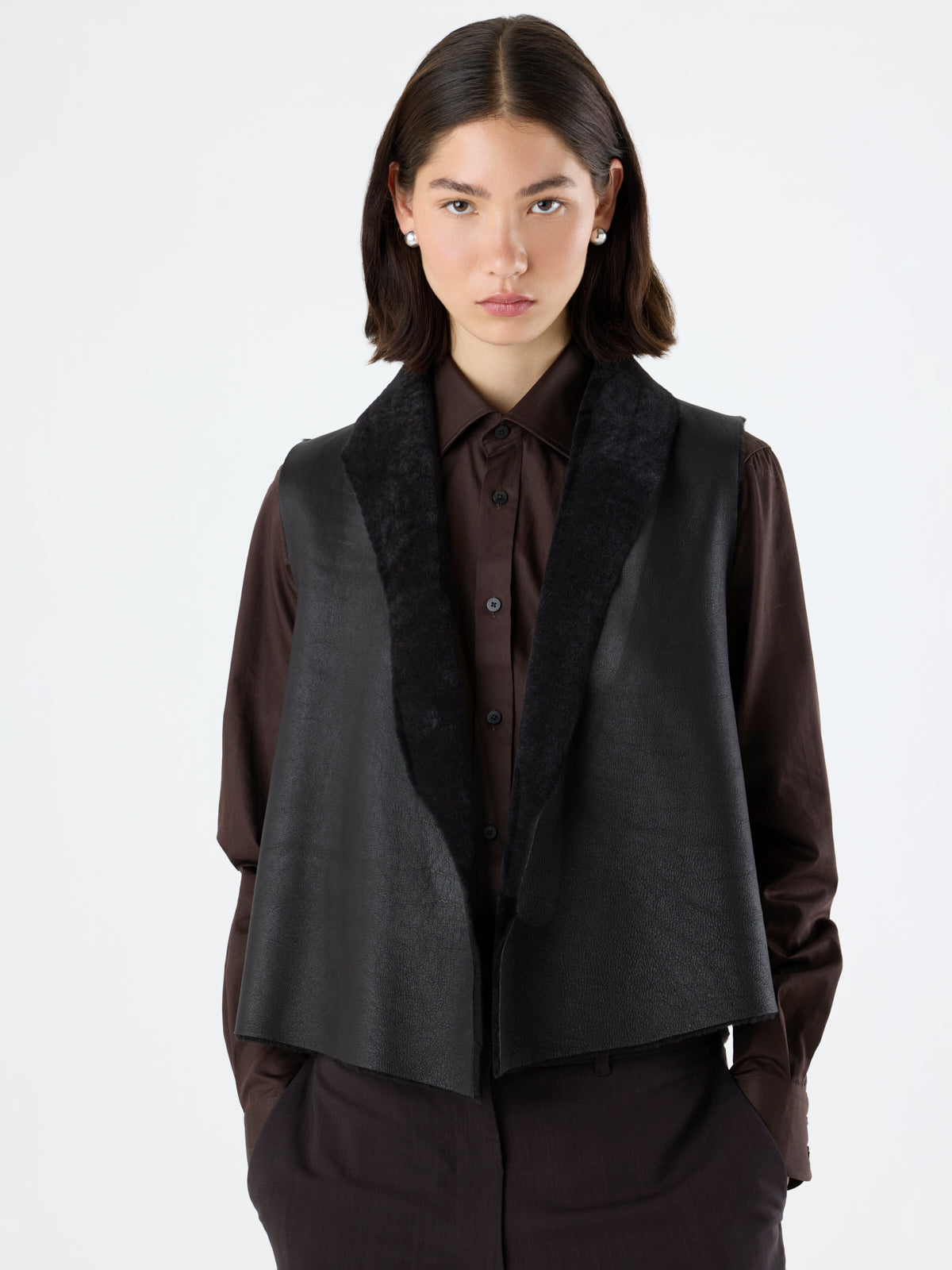 Natural Edge Shearling Gilet