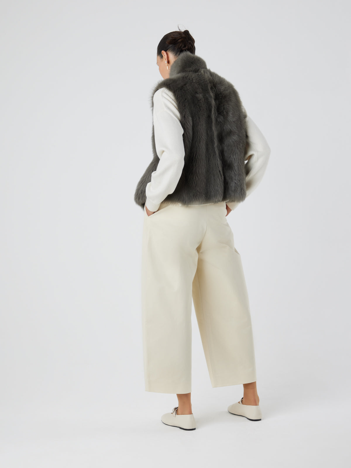 Natural Edge Shearling Gilet
